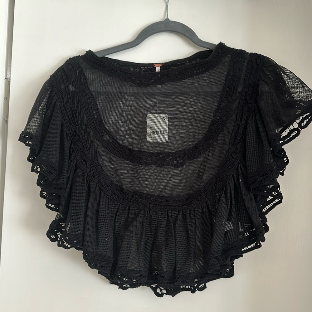 Sheer Black Free People Top